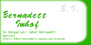 bernadett imhof business card